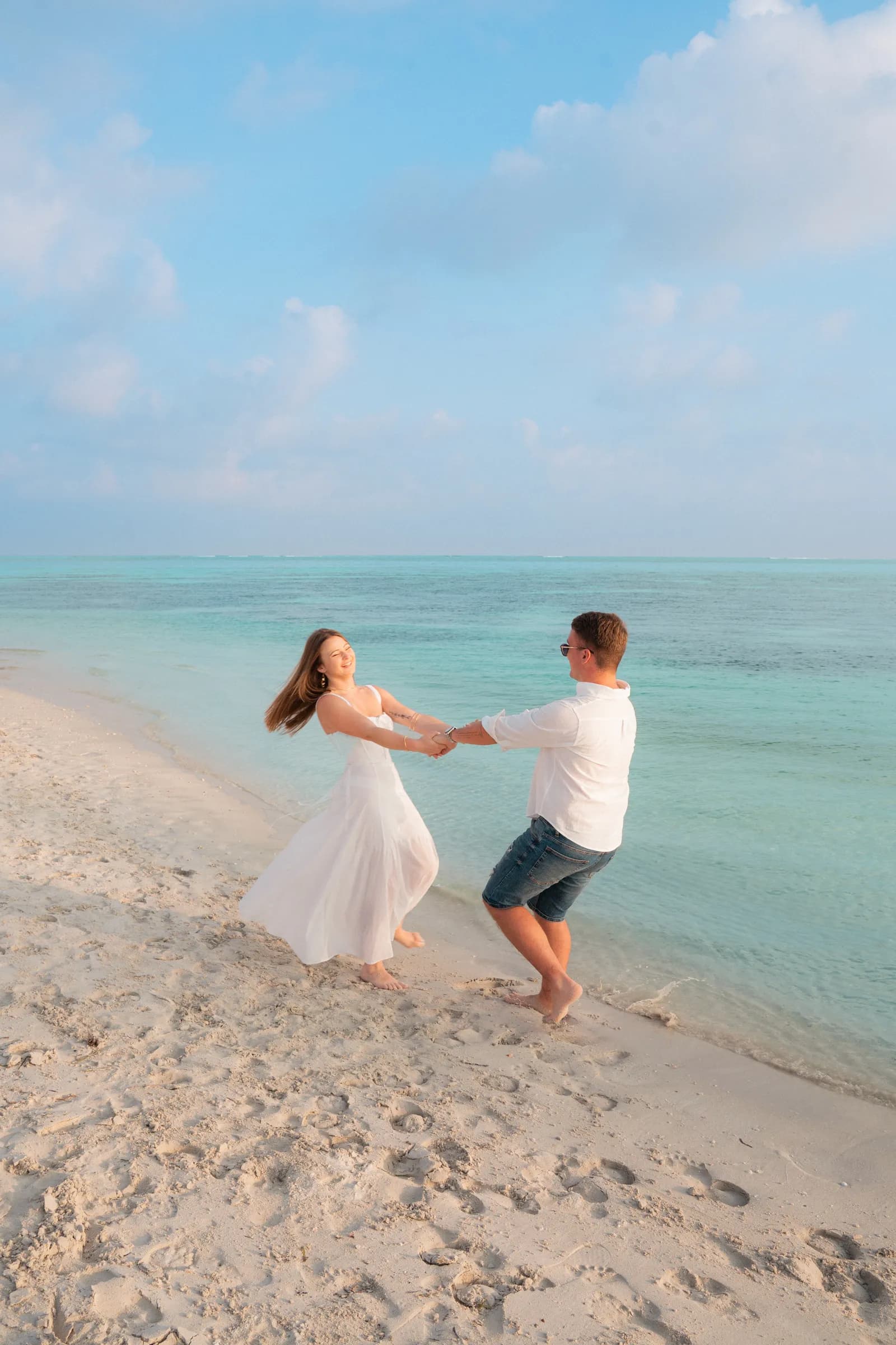 A guided shoot on the beach at golden hour