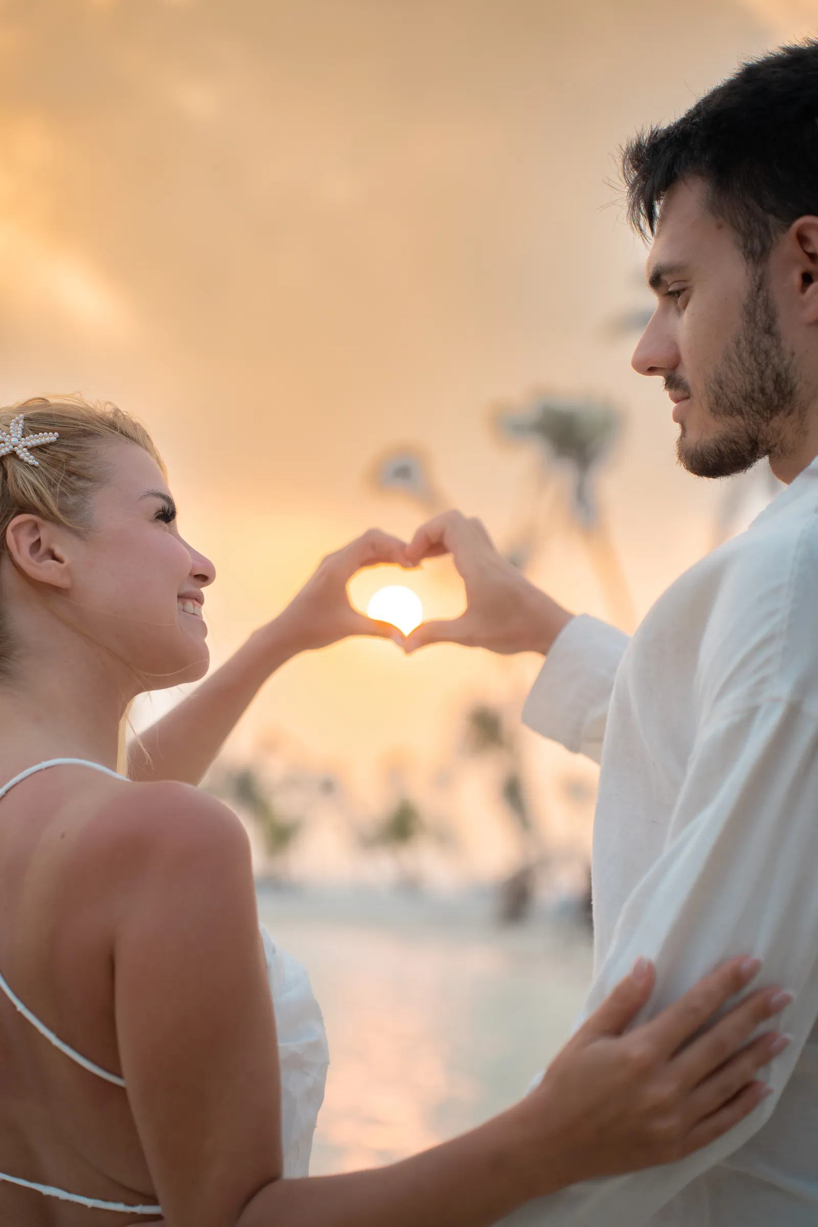 A finished gallery favorite — couple embracing at sunset